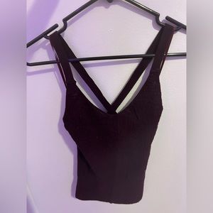 extra small, pink republic, dark purple, knitted crop top